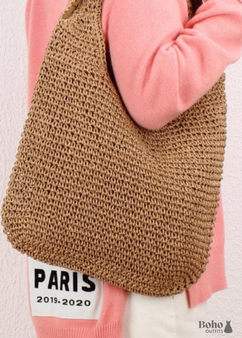 Boho Straw Tote Bag Madelyn